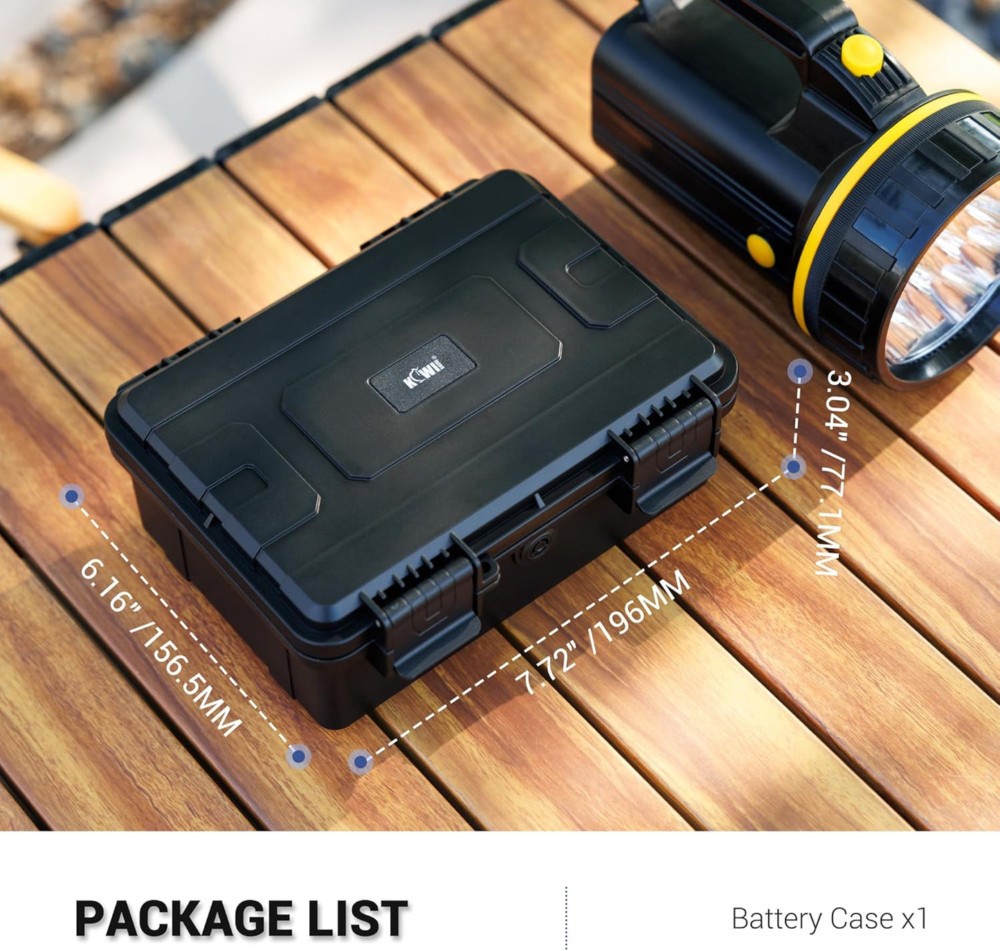 KIWIFOTOS IP67 15 LR20 D Cell Battery Organizer Case Waterproof Slots D Cell Alkaline Batteries Storage Holder