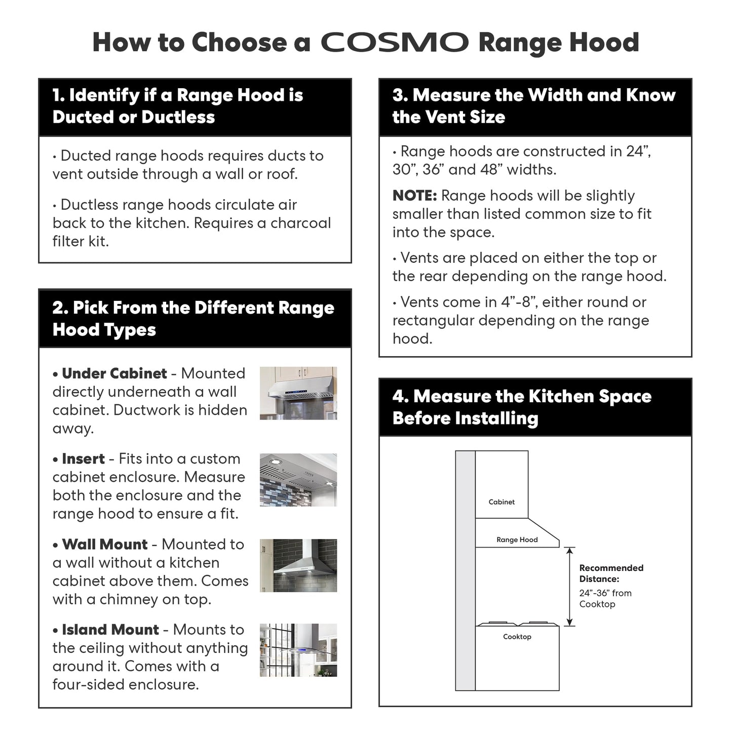 COSMO COS-63ISS75 30 in. Lumin Collection 380 CFM Ducted Island Range Hood, Soft Touch Controls, LED Lights, Stainless Steel