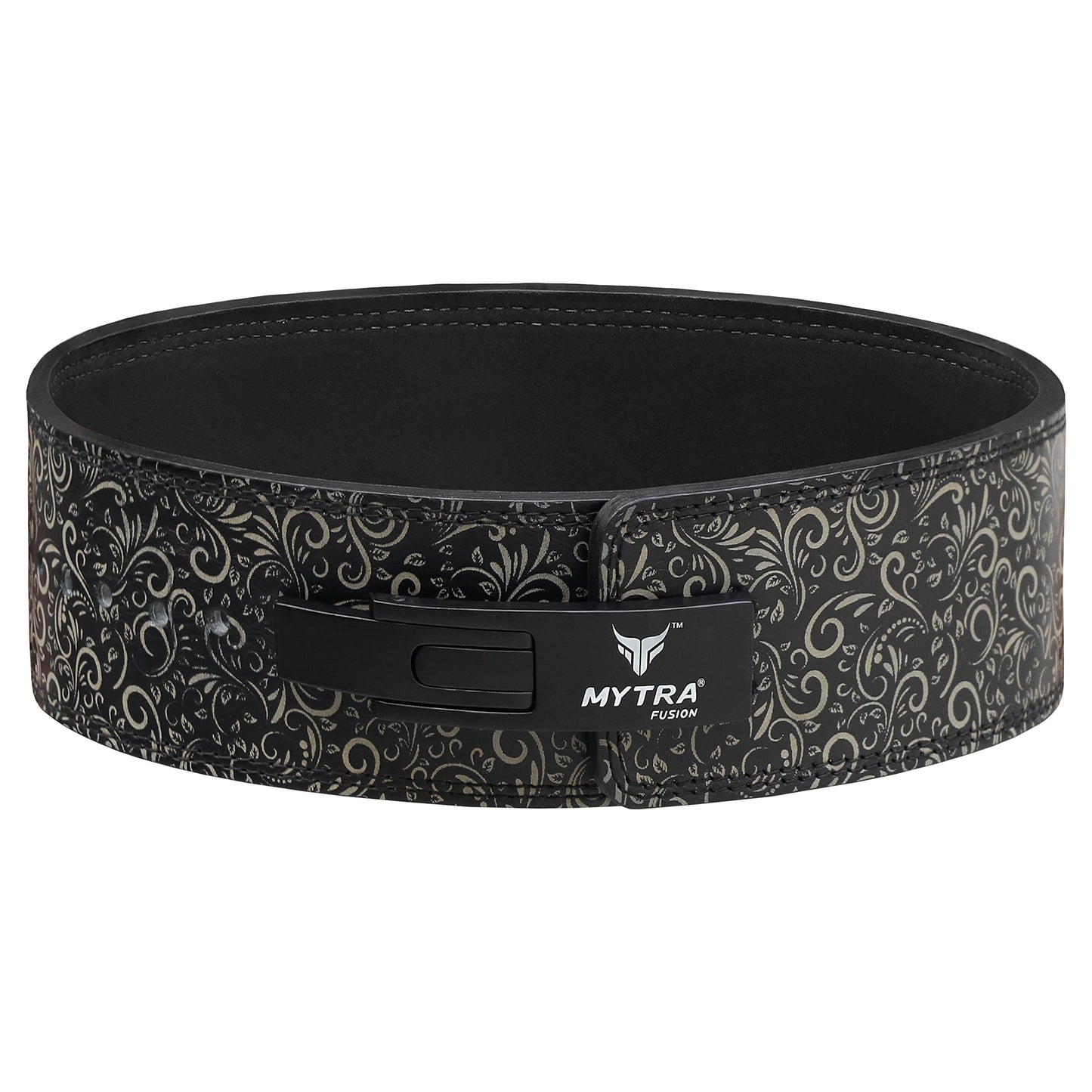 Mytra Fusion Gym Belt whit Buckle Weight Lifting Belt for Gym, Fitness, Workout, women & men Weightlifting Belt (Black, M)