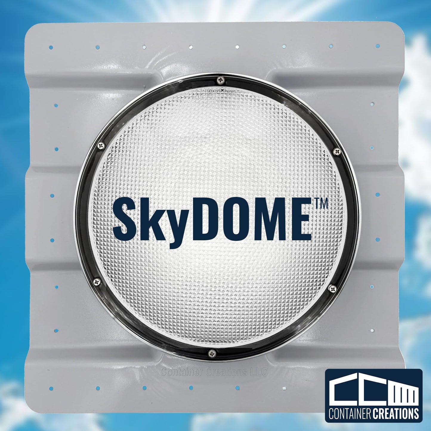 SkyDOME Extra-Large Skylight for Shipping Containers - Solar Lighting for Conex Container - Premium 12-inch Polycarbonate Dome Skylight - Natural Solar Light, Container Accessory, Easy to Install