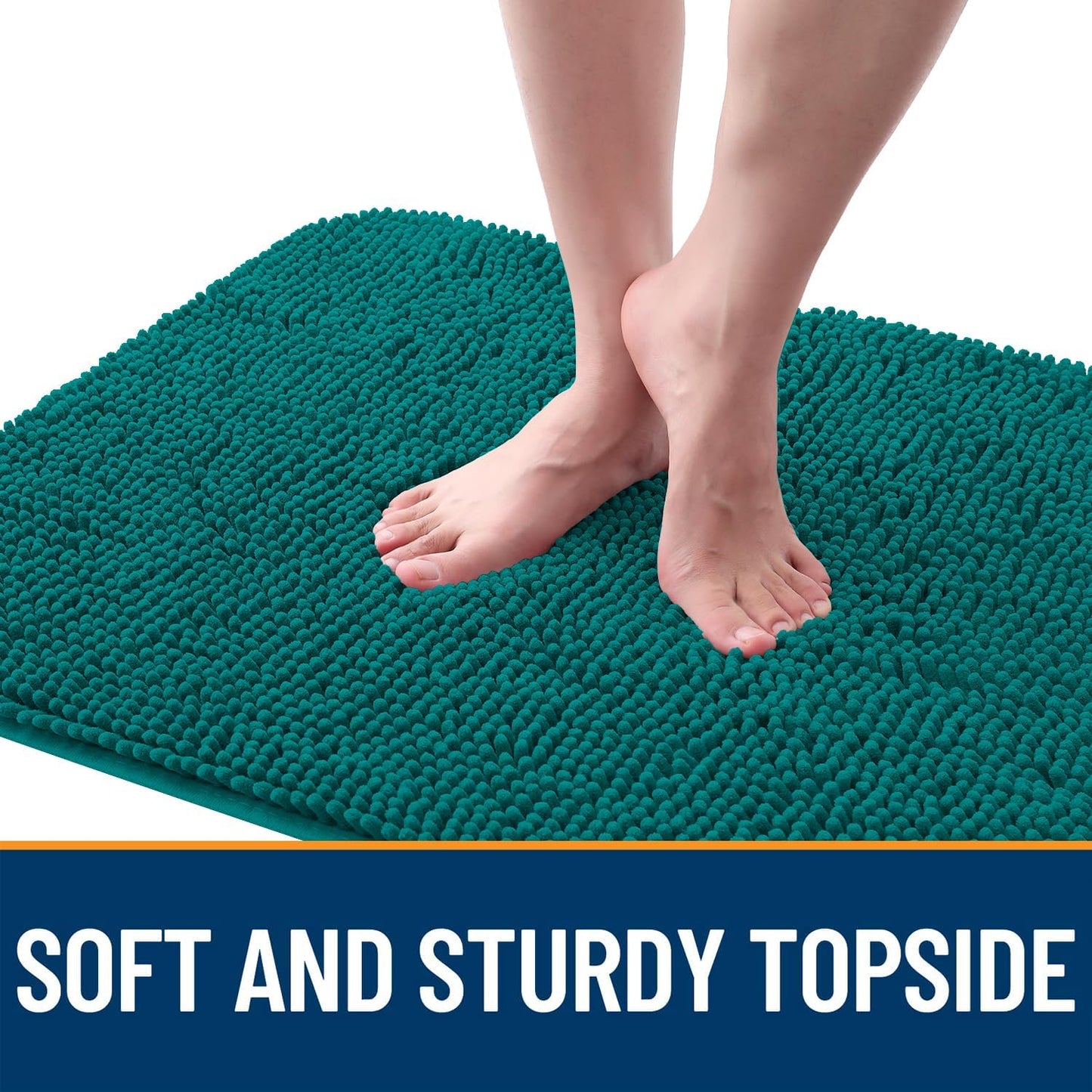OLANLY Dog Door Mat - Absorbent Non-Slip Washable Doormat for Muddy Paws | 32x20, Lake Blue