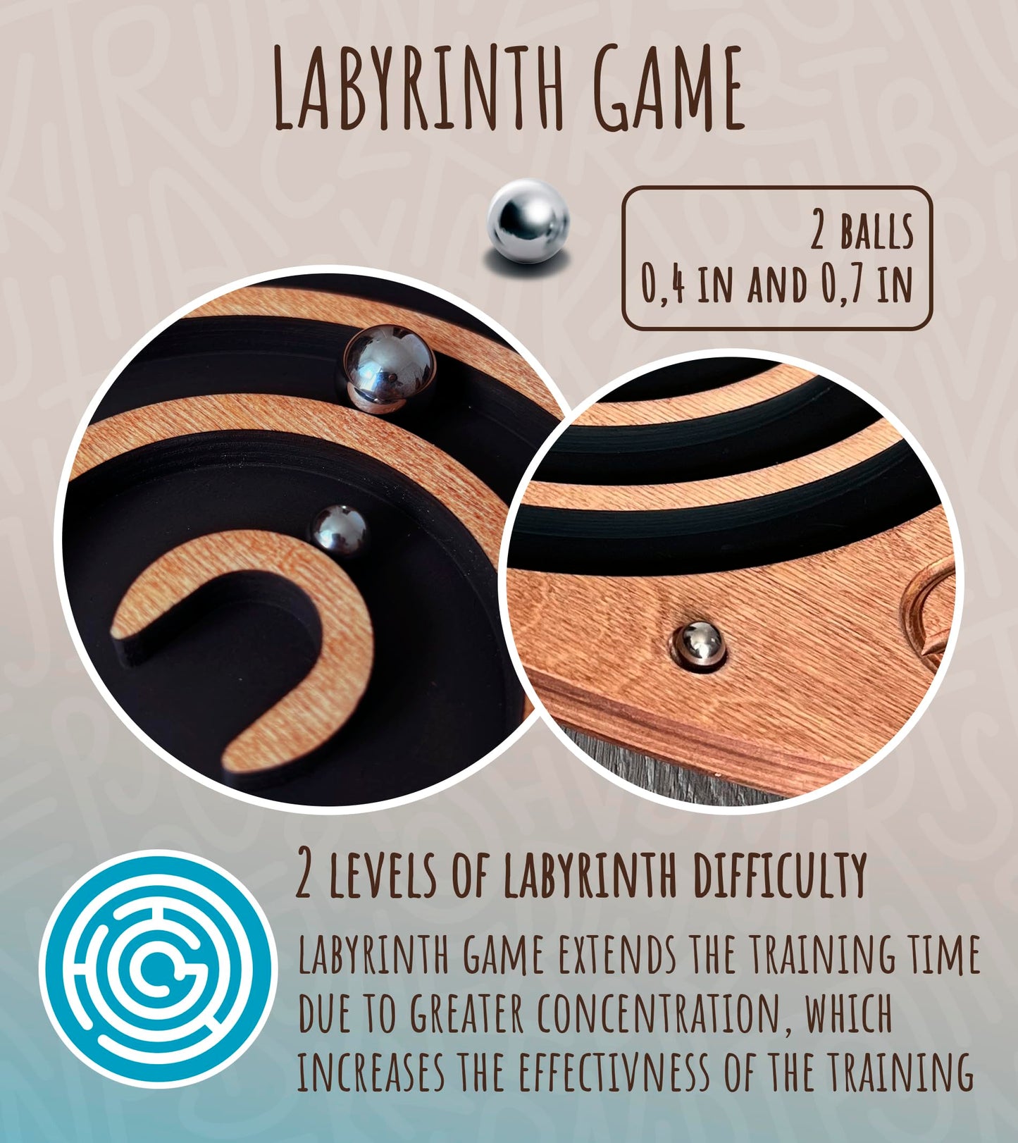 Wooden Balance Board with Labyrinth - Fun Fitness Tool for Kids and Adults, Physical Therapy, Exercise Training