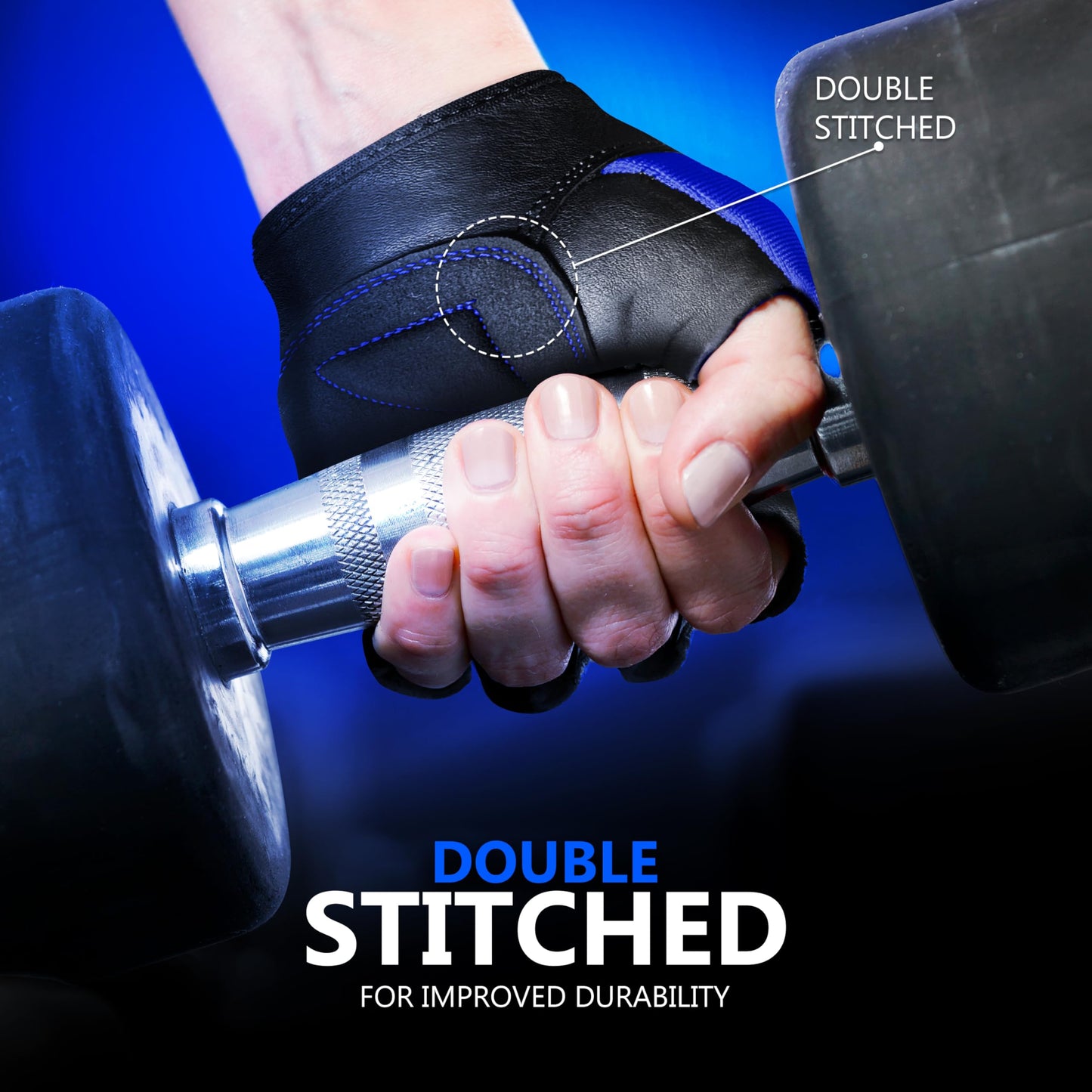 DXM SPORTS Workout Gloves for Men and Women, Gym Weight Lifting Gloves with Wrist Support - Breathable, Anti-Slip Gloves for Exercise, Fitness, Cycling, Training, Outdoor Sports (Blue, XX-Large)