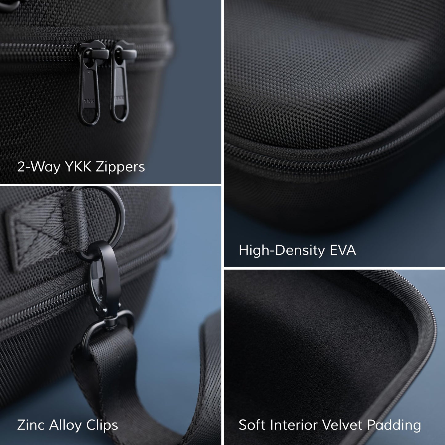 OZUECCR Hard Hat Travel Case – Storage for Baseball Caps with Carrying Handle and Adjustable Shoulder Strap, Hat Organizer Protects up to 6 Hats, for Travel and Home Storage (Blue+Blue)