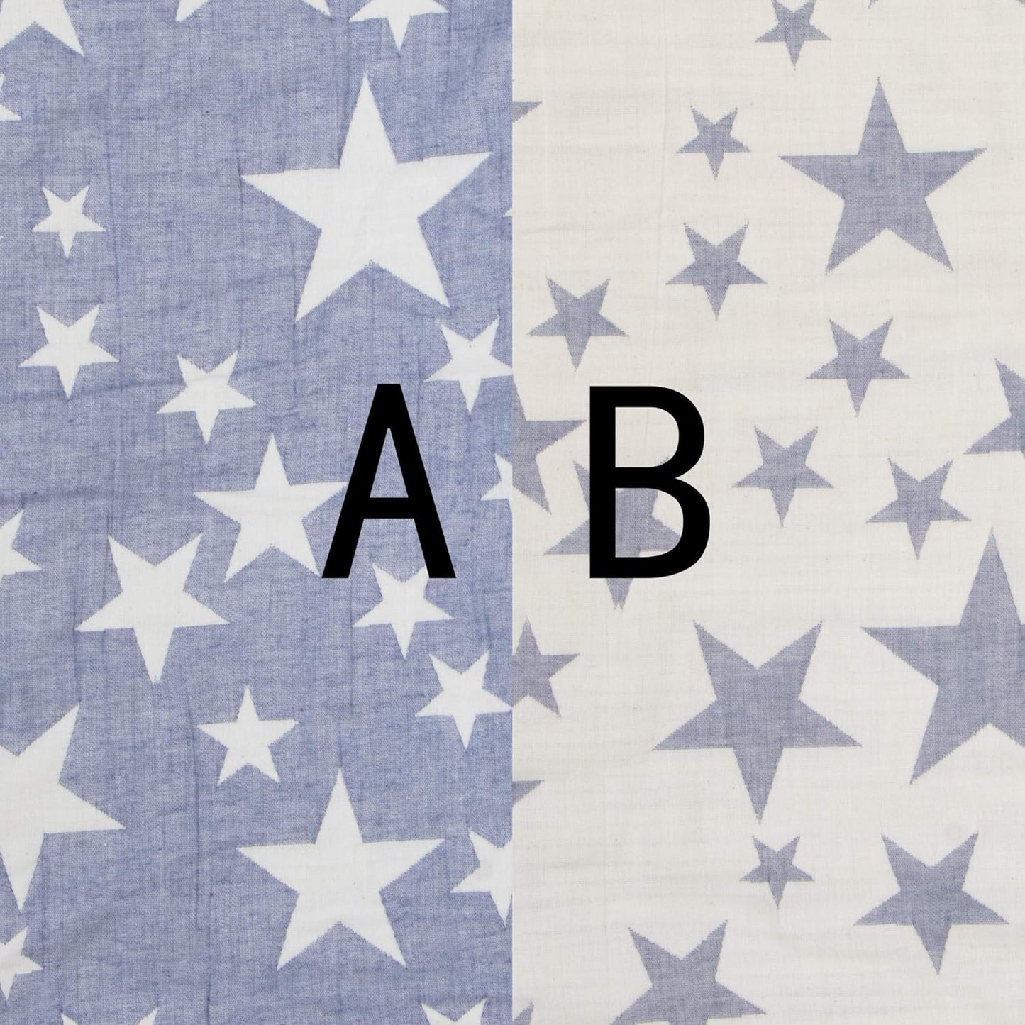NTBAY Oversized Muslin Cotton Toddler Blanket - Super Soft Reversible Nursery Bed Blanket, 45"x60", Blue/White Star