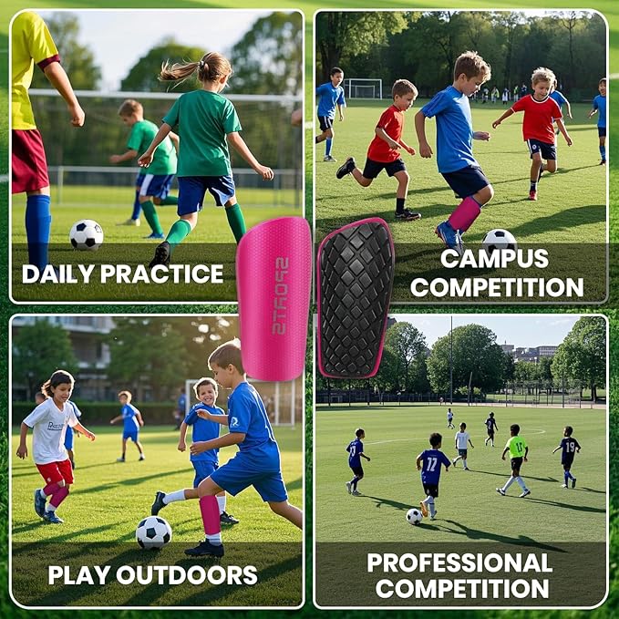 Shin Guards Soccer Kids 2025 Version High-Density Foam Soccer Shin Guard with Sleeves Shin Protective Pads for Kids Daily Practice School Competitions Outdoor Play