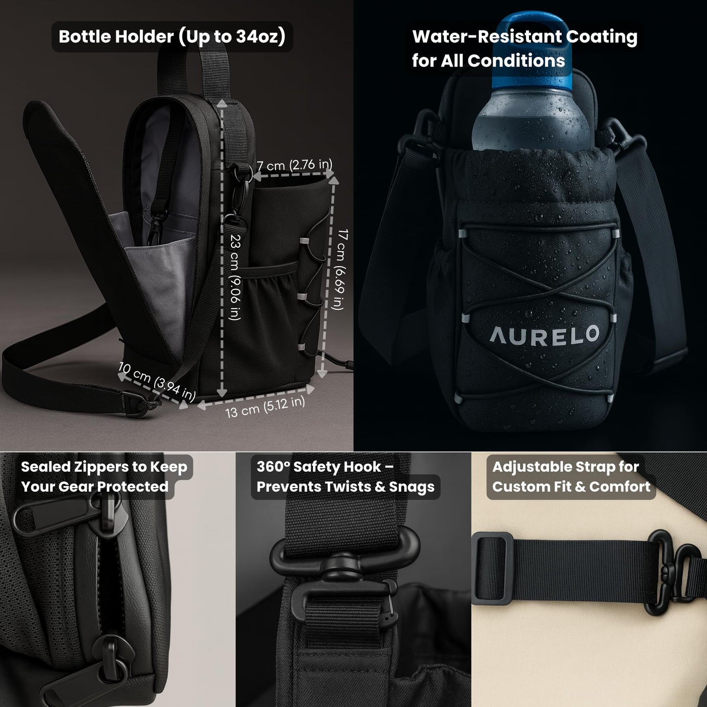 Magnetic Gym Bag for Men & Women – Small Gym Bag with Rack Attachment, Water Bottle Holder (Up to 40oz), Compact Workout Bag Keeps Gear Off Floor, Quick-Dry Towel Included
