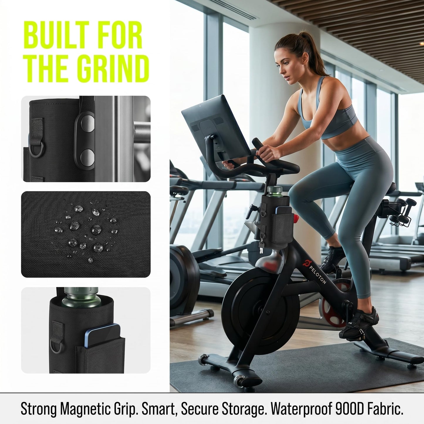 CHKAFEISTAR Magnetic Water Bottle Gym Bag: Securely Attaches to Gym Equipment, Waterproof with Water Bottle Holder, Perfect for Fitness, Travel, and Work