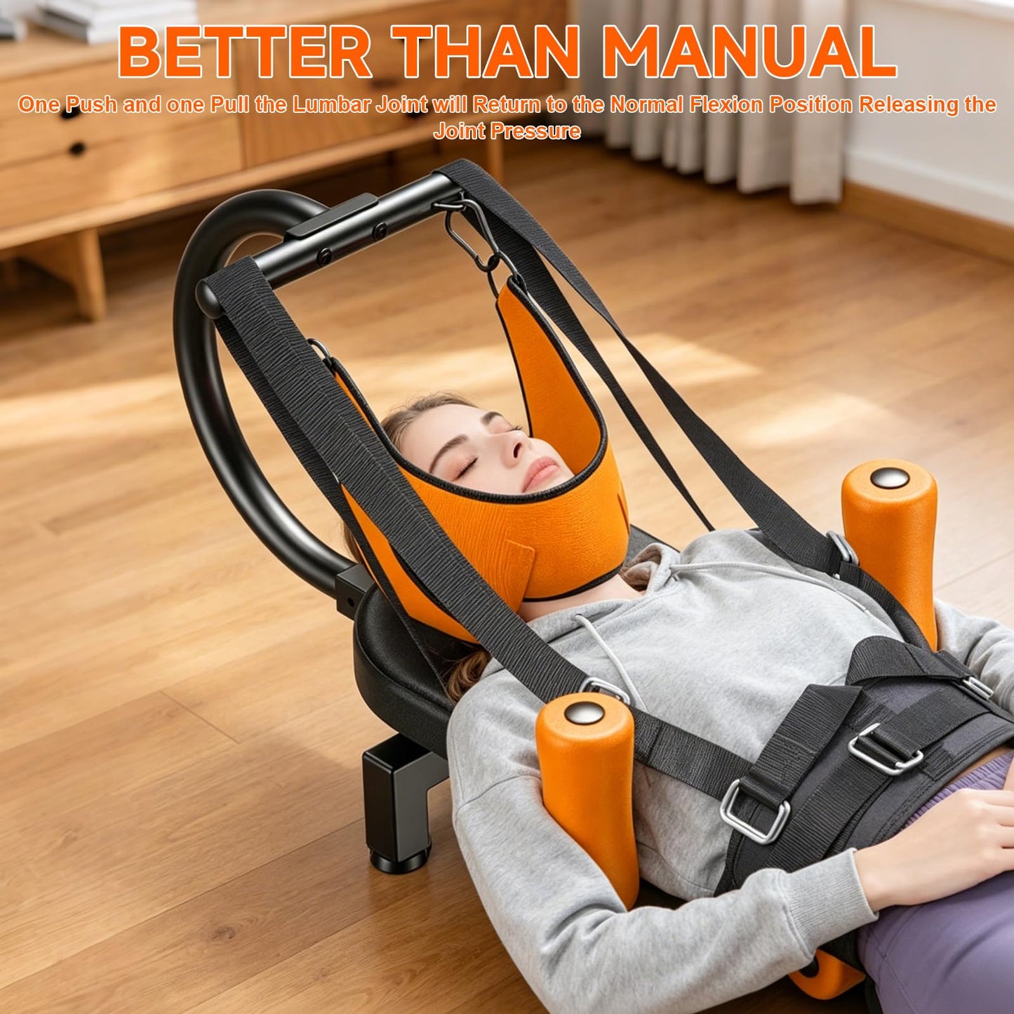 Electric Full Body Traction & Stretch Machine,Decompression Table with Remote for Lumbar Stretching, Flexibility Training, Mobility Support,Stretches The Back, Ankle, Knee, and Hip