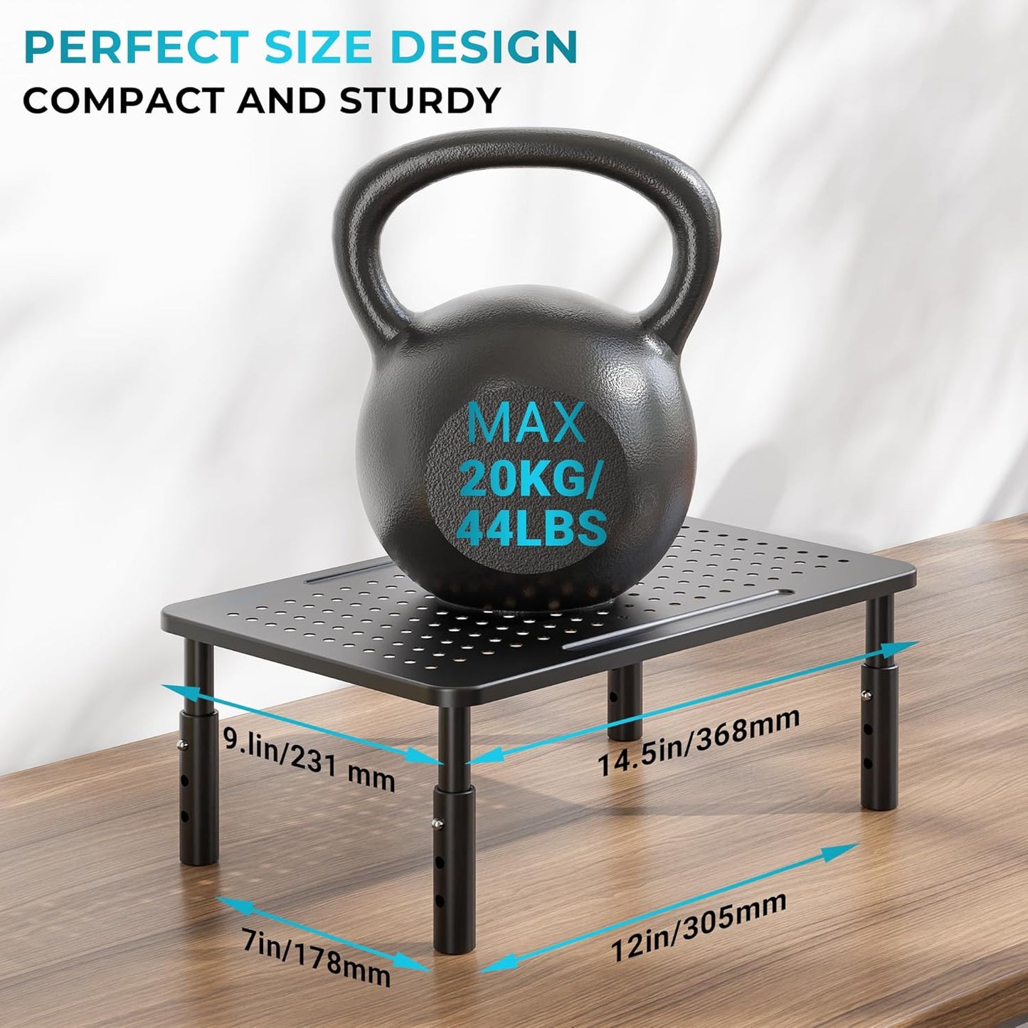 2 Pack 14.5 9.1, BONTEC Monitor Stand Height Adjustable Metal Riser with Pen Holder, Black, x Ergonomic Desktop Stand