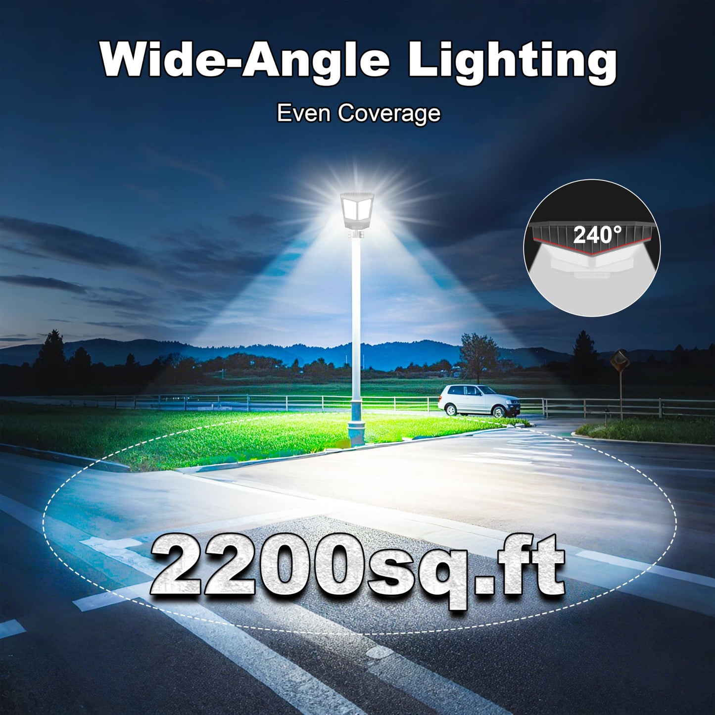 Jadisi 2026 New Solar Street Light, Solar Street Lights Outdoor Waterproof Dusk to Dawn 7000K LED Security Flood Light with Motion Sensor and Remote Control for Pathway, Entryway & Yard
