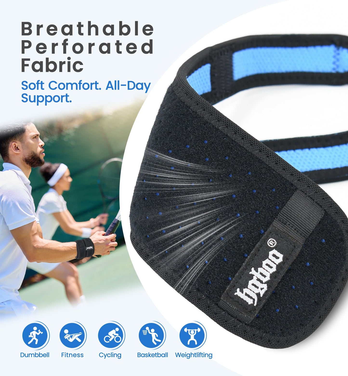 HGBOO 2-Pack TFCC Wrist Brace Support for Ulnar Pain, Carpal Tunnel & Tendinitis Relief, Dual Adjustable Straps Wrist Wrap, Breathable Comfortable Wrist Brace for Sports, Work & Daily Use (Black)