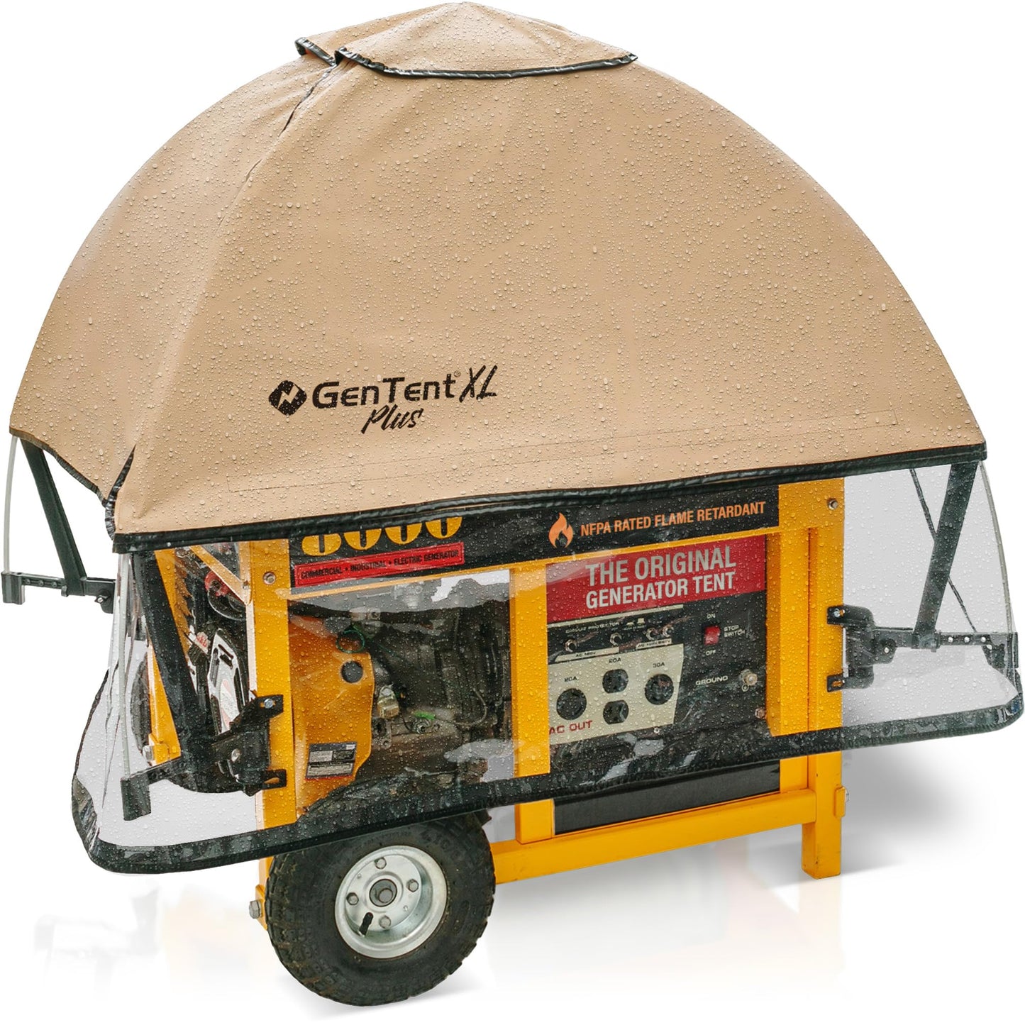 GenTent XL Open Frame Running Cover - Universal Adapter Kit Generator for Larger Generators Tent (Beige, XL - Plus)
