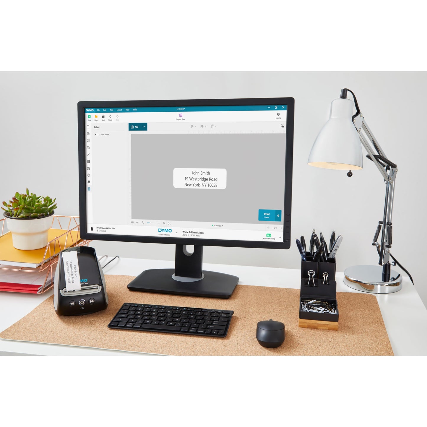 DYMO LabelWriter 550 Series Label Printer with Dymo-Branded Label Compatibility Automatic Recognition Low Waste Optimized Direct Thermal Printing and Plastic-Free Packaging