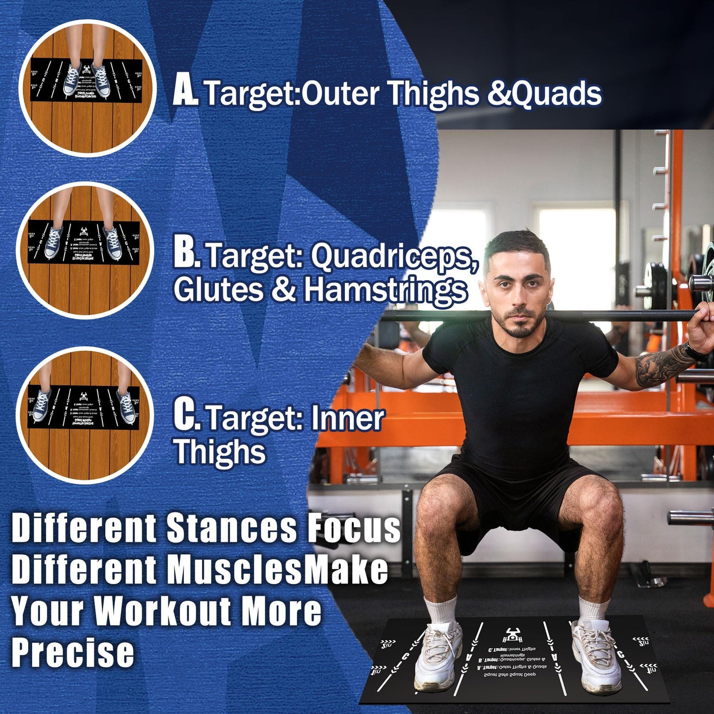 Squat Wedge Block One Piece: Heel Elevated Slant Board for Squats Exercises Deadlift Weightliting for Home & Gym with Guide