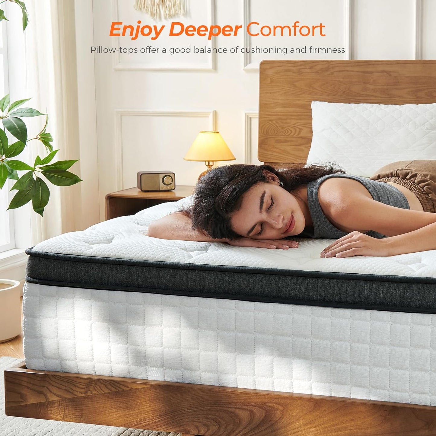 Regine Switzerland 12-Inch Queen Hybrid Mattress - Pocketed Spring & Gel Memory Foam for Support & Pressure Relief