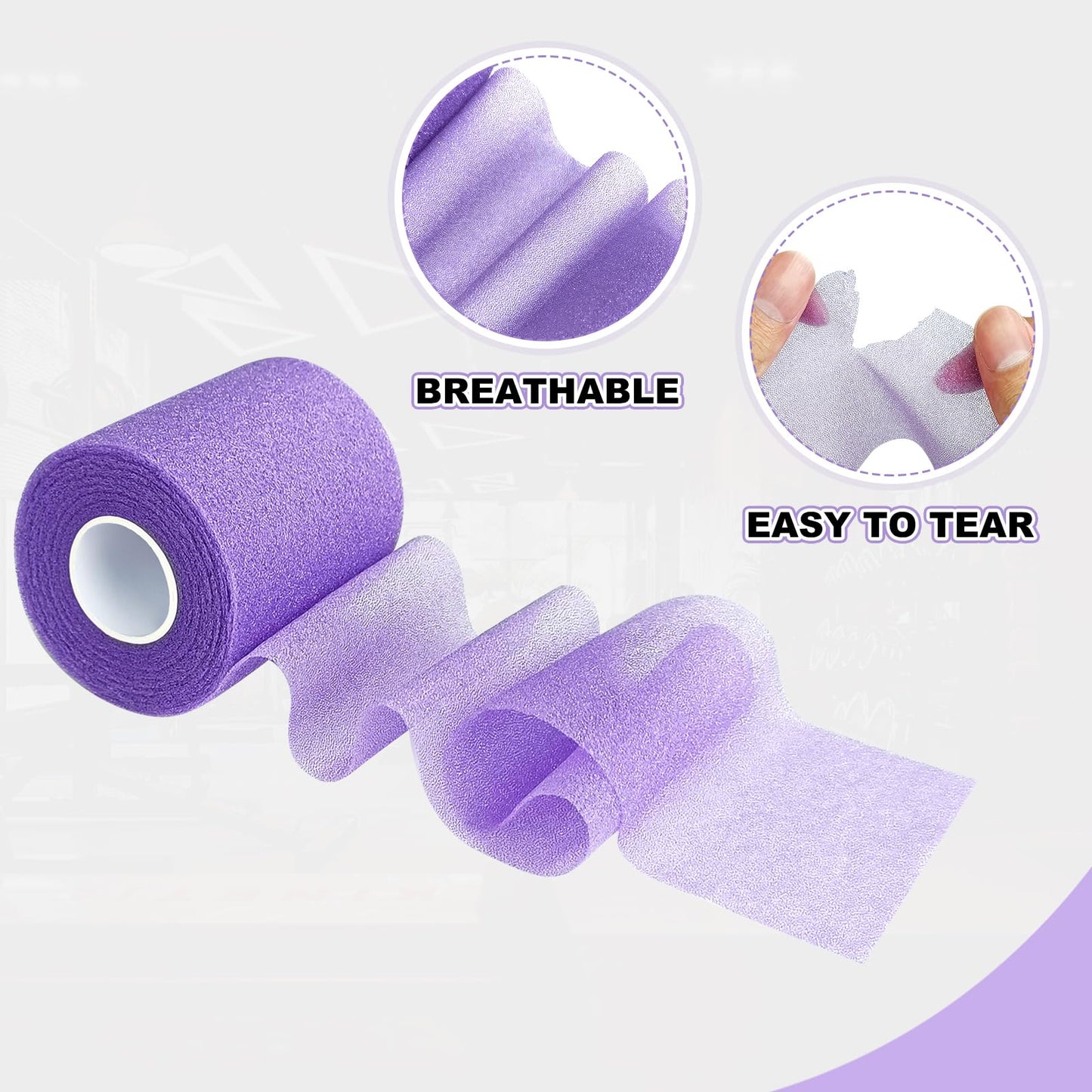 Prewrap Athletic Tape,6 Roll Pre wrap Headbands for Hair Soccer,Foam Underwrap Sports Wrap for Ankles Wrists Hands Knees Elbows 2.75 Inches X 12 Yards