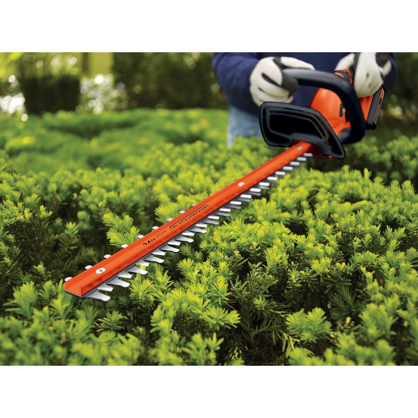 BLACK+DECKER 40V MAX Hedge Trimmer, Cordless, 24-Inch Blade, Battery and Charger Included (LHT2436)