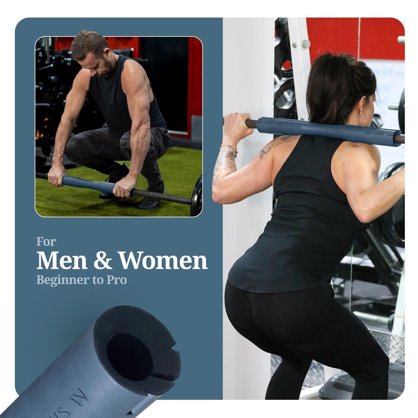 Tribus Grips Dense Rubber Barbell Adapter for Squats & Strength Training – Anti-Slip Design – Fits Standard & Olympic Barbells – Compact Durable Alternative to Foam Squat Pads