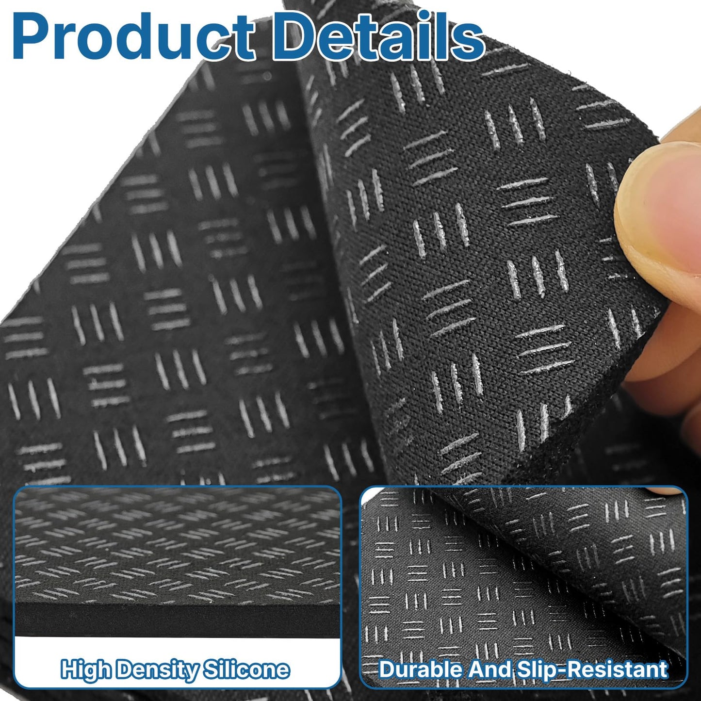 6PCS Treadmill Mat Pads, 4" x 4" Double-Sided Non-Slip Exercise Equipment Mat, Silicone Anti Vibration Pad for Walking Pad, Treadmill, Exercise Bike, Hardwood Floors Protection