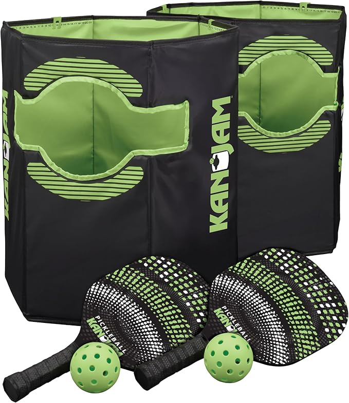 Kan Jam Pack ‘n Go Pickleball Portable 4 Player Pickle Ball Outdoor Game with 2 Paddles and 2 Balls