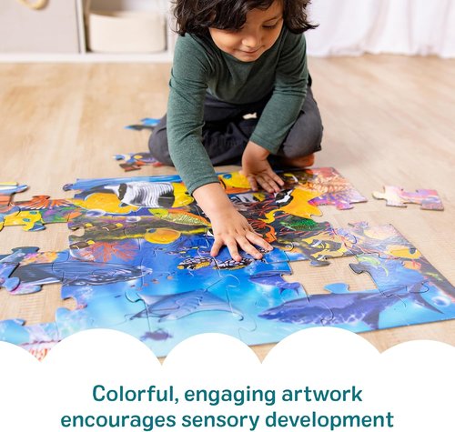 Melissa & Doug Jumbo Underwater Ocean Floor Puzzle - 48 Pieces | Educational Activity for Kids Ages 3+ (2 x 3 Feet)