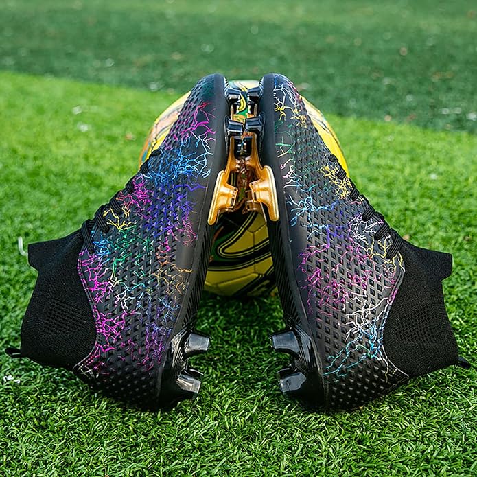 Men's Soccer Shoes High-Top Soccer Cleats Outdoor Breathable Athletic Professional Spikes Youth Boys Football Shoes Unisex