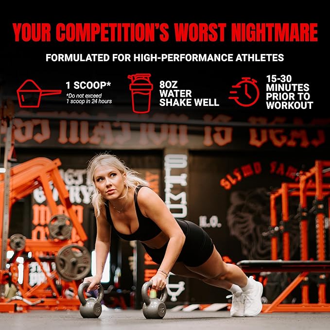 PROSUPPS Mr. Hyde Nightmare Pre Workout Powder with Caffeine & Beta Alanine - Preworkout for Intense Energy, Mental Focus & Performance - Gym & Fitness Supplements (Blood Berry, 30 Servings)