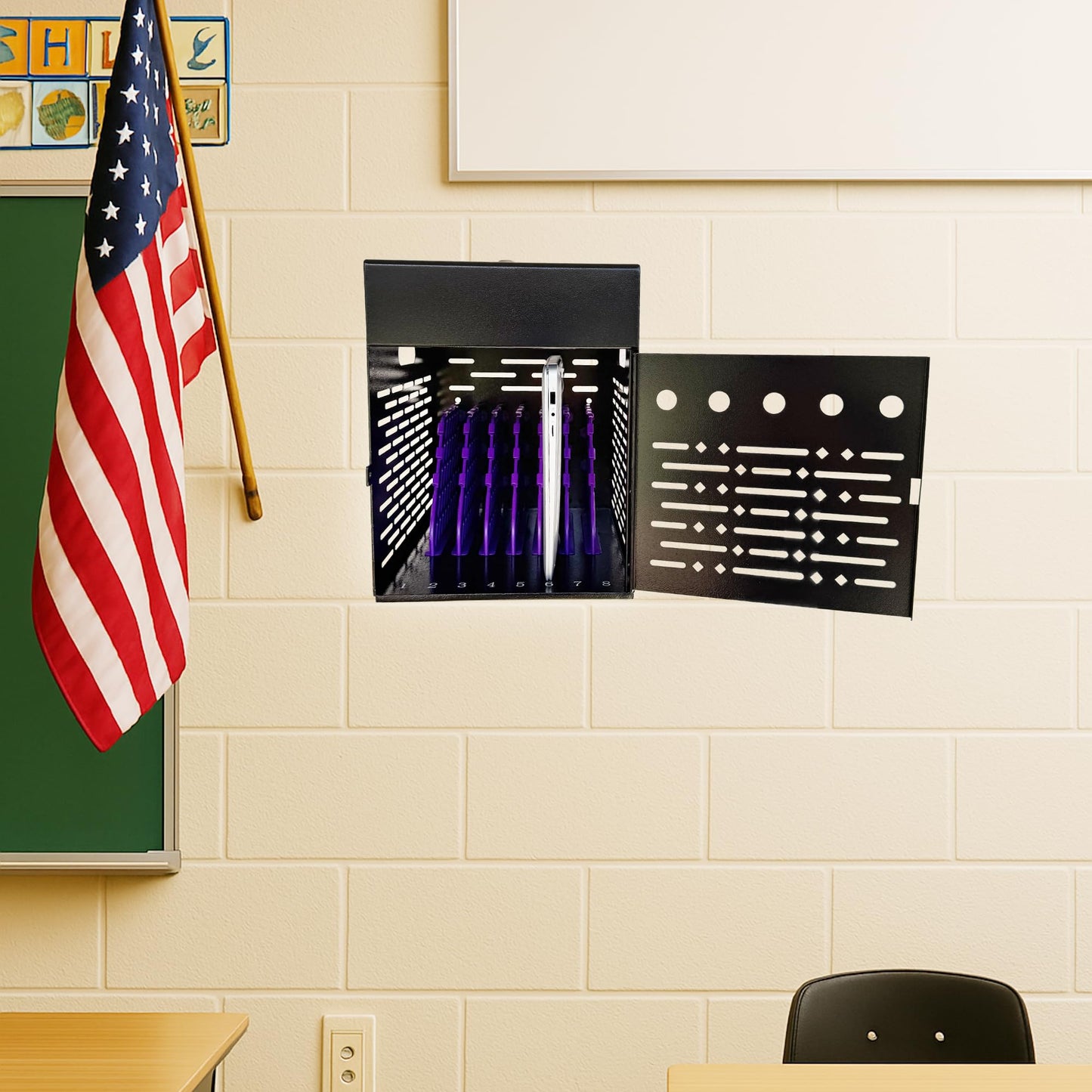 Powervize 8-Device Charging Cabinet for Chromebooks, iPads & Tablets
