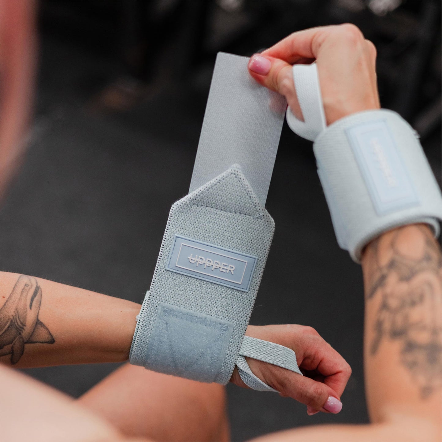 UPPPER Wrist Wraps for Weightlifting - 19" Wrist Support with Thumb Loop for Bench Press, Powerlifting, and Gym Workouts - Men & Women | Premium Fitness Gear (Pink)