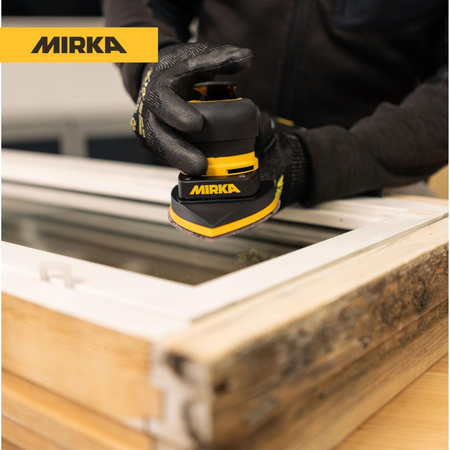 Mirka DEOS II Delta 663X Orbital Sander 4"x6"x6" Triangle Detail Sander, 3mm Orbit, Brushless Motor, Low Vibration, Dust-Free Corner Sander for Woodworking, Drywall, Painting & Furniture