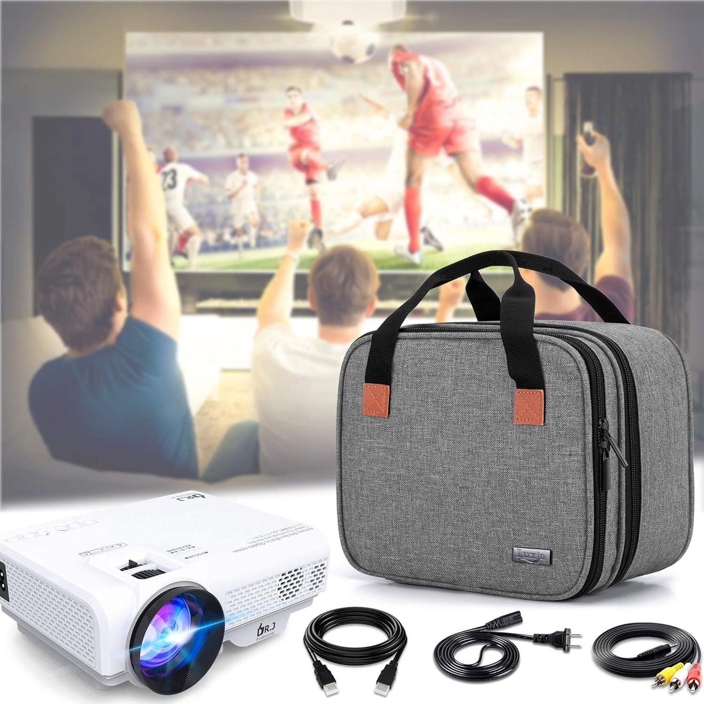 LUXJA Carrying Bag Compatible with DR.J Mini Projector, Projector Portable Case for Accessories (Fits Most Major Mini