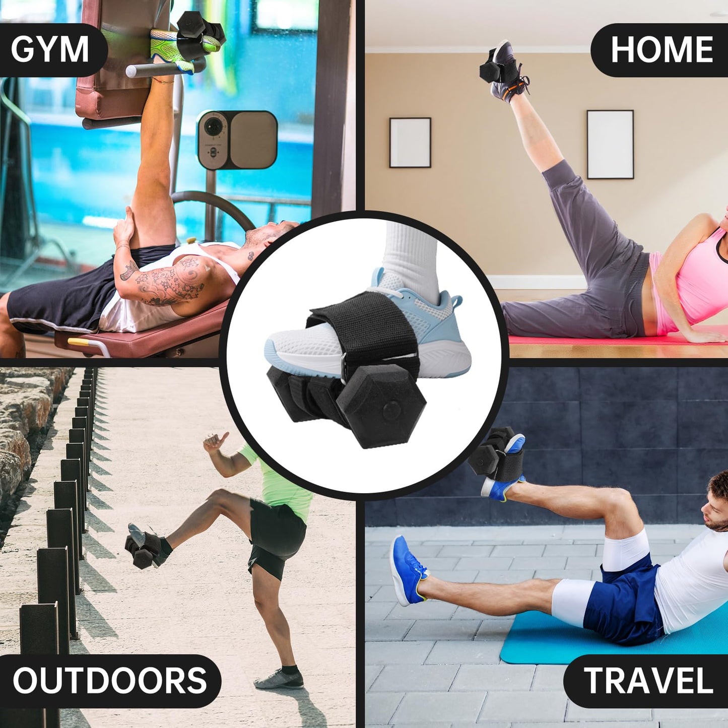 2Pcs Dumbbell Foot Attachment,Foot Weight Strap For Exercise,Adjustable Ankle Straps Leg Lifting Weight Holder For Gym Workouts Strength Training