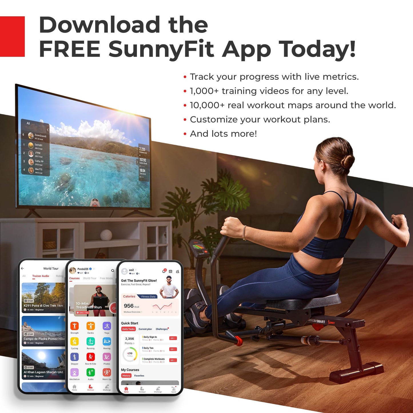 Sunny Health & Fitness Smart Folding X-Bike, Portable Compact Exercise Bike for Indoor Cycling Workout, Home Cardio Training Machine, Free SunnyFit App Bluetooth Connect