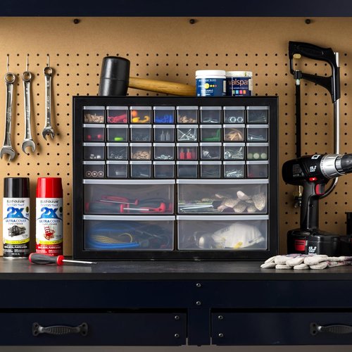 IRIS USA Small Parts Storage Cabinet - 36-Drawer Organizer for Hardware & Craft Supplies | Black