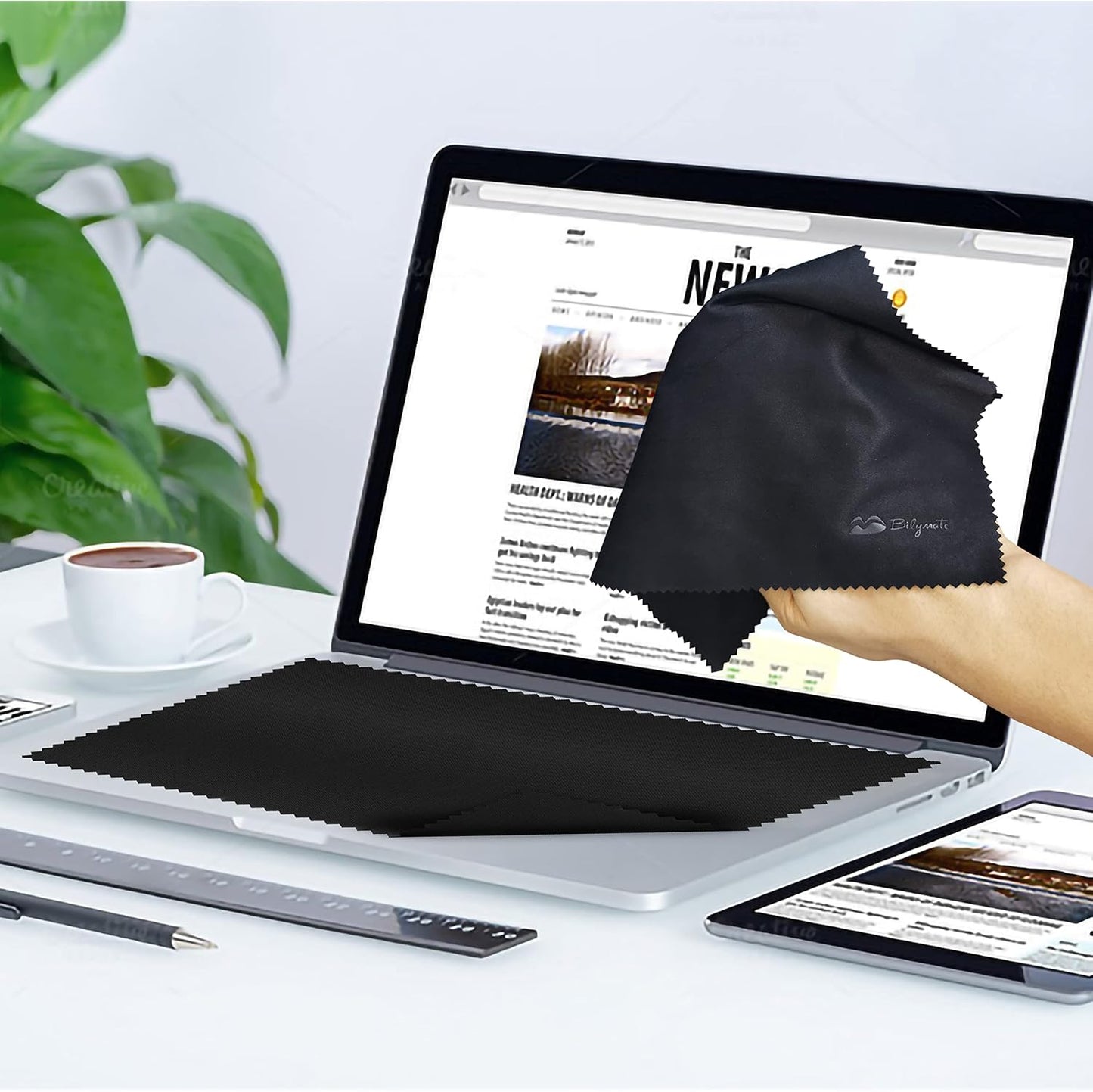 Bilymate 6 Pack Microfiber Cleaning Cloth - Lint Free, Ultra Absorbent for Electronics/Glasses/Cars, Reusable, and no