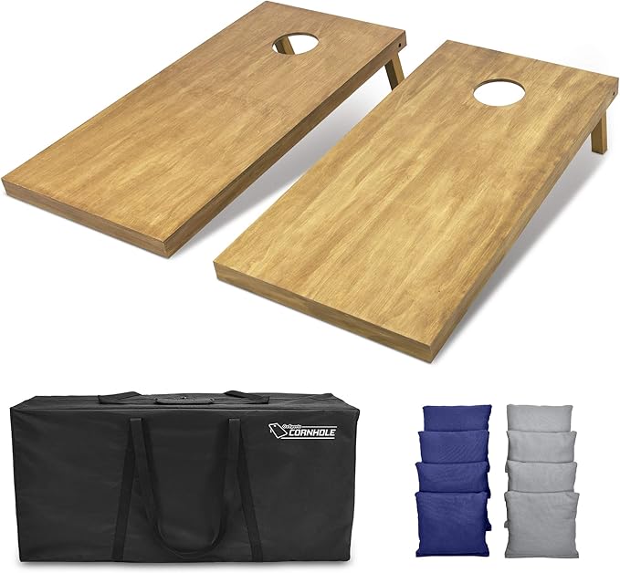 GoSports 4 ft x 2 ft Regulation Size Wooden Cornhole Boards Set - Includes Carrying Case - Full Regulation Size Bean Bag Toss Boards