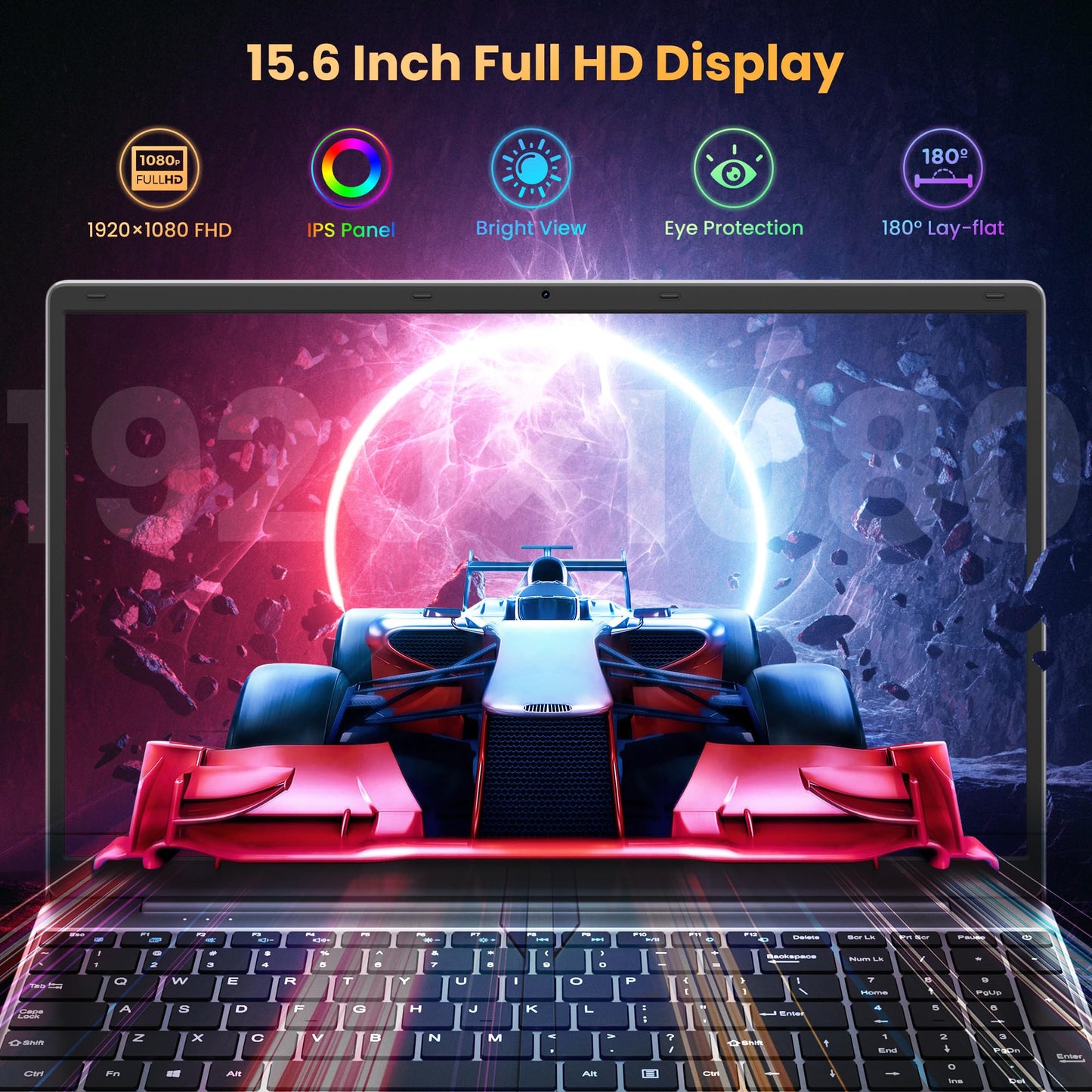 jumper 15.6" FHD Laptop, 12GB RAM 640GB Storage Expandable to 512GB,1 Year Office 365, Numeric Keyboard, HDMI, WiFi5, BT4.2,38Wh Battery, Windows 11 Laptop for Business and Student