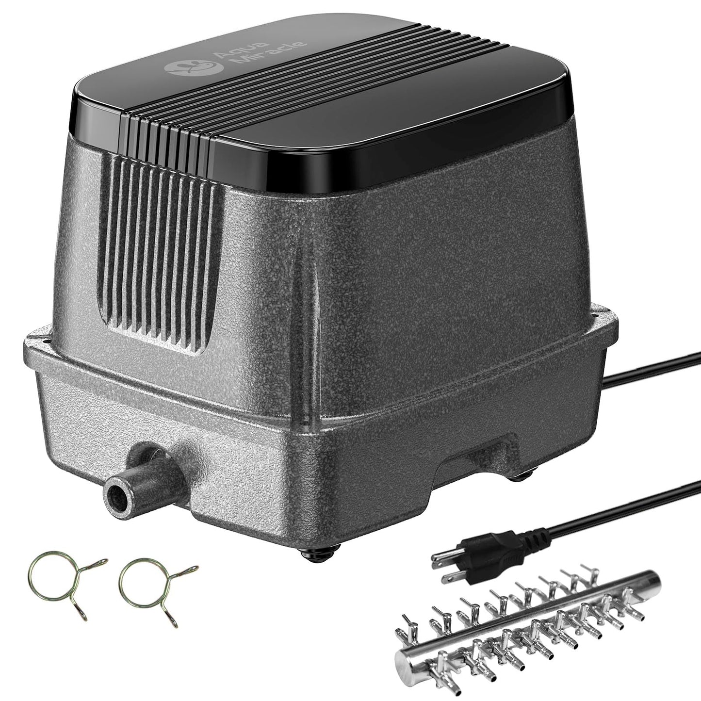 AquaMiracle Linear Air Pump ZP-100 for Pond Aeration, 1600GPH Septic Air Pump Pond Aerators for Outdoor Ponds, Waste Treatment, Aquarium, Fish Farm, Seafood Restaurant