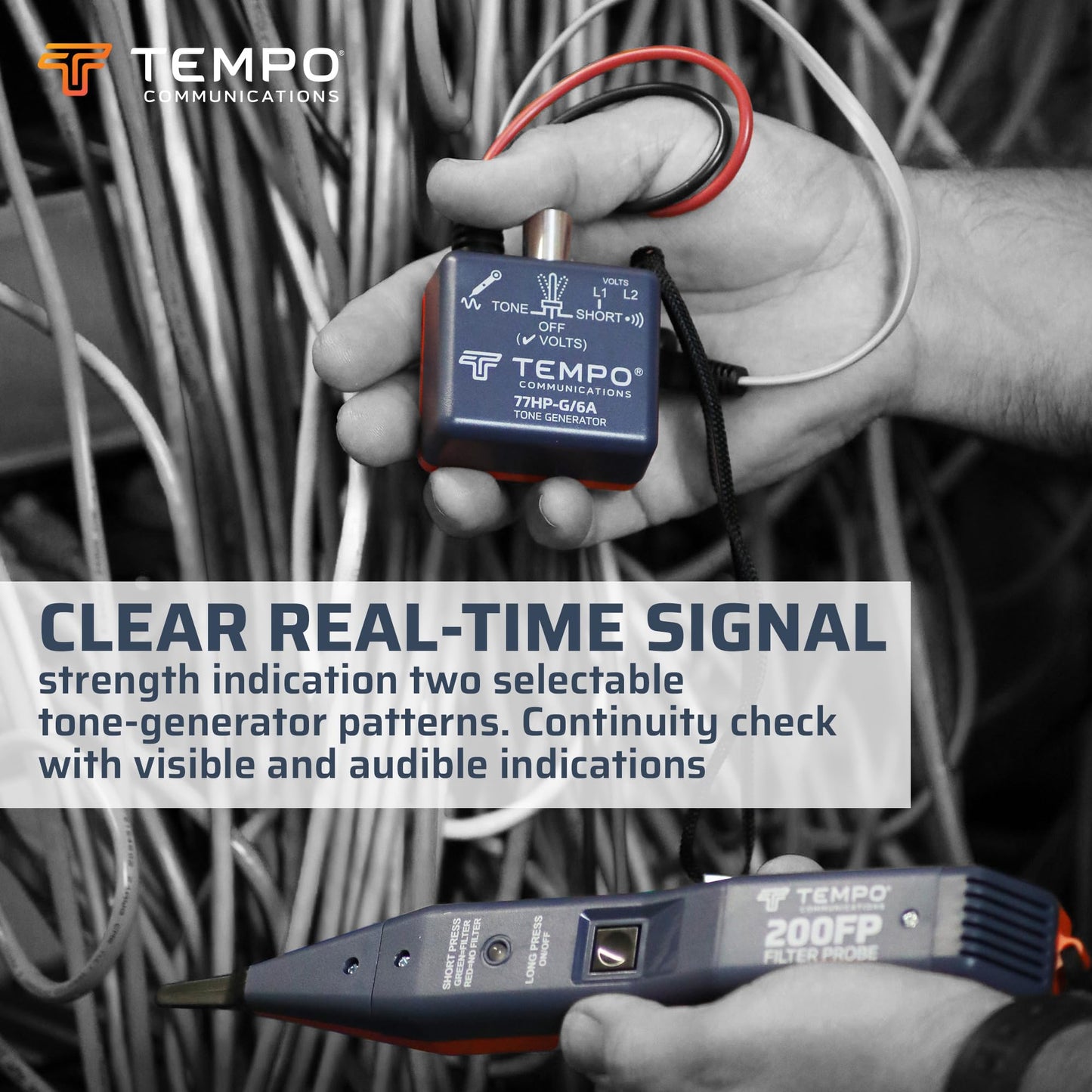 TEMPO 801K Filtered Noise Wire Tracer Tone Generator and Probe Kit for Ethernet, Internet, Telephone, Speaker, Coax, Video, and Data Cable (801K-BOX Cable Toner)