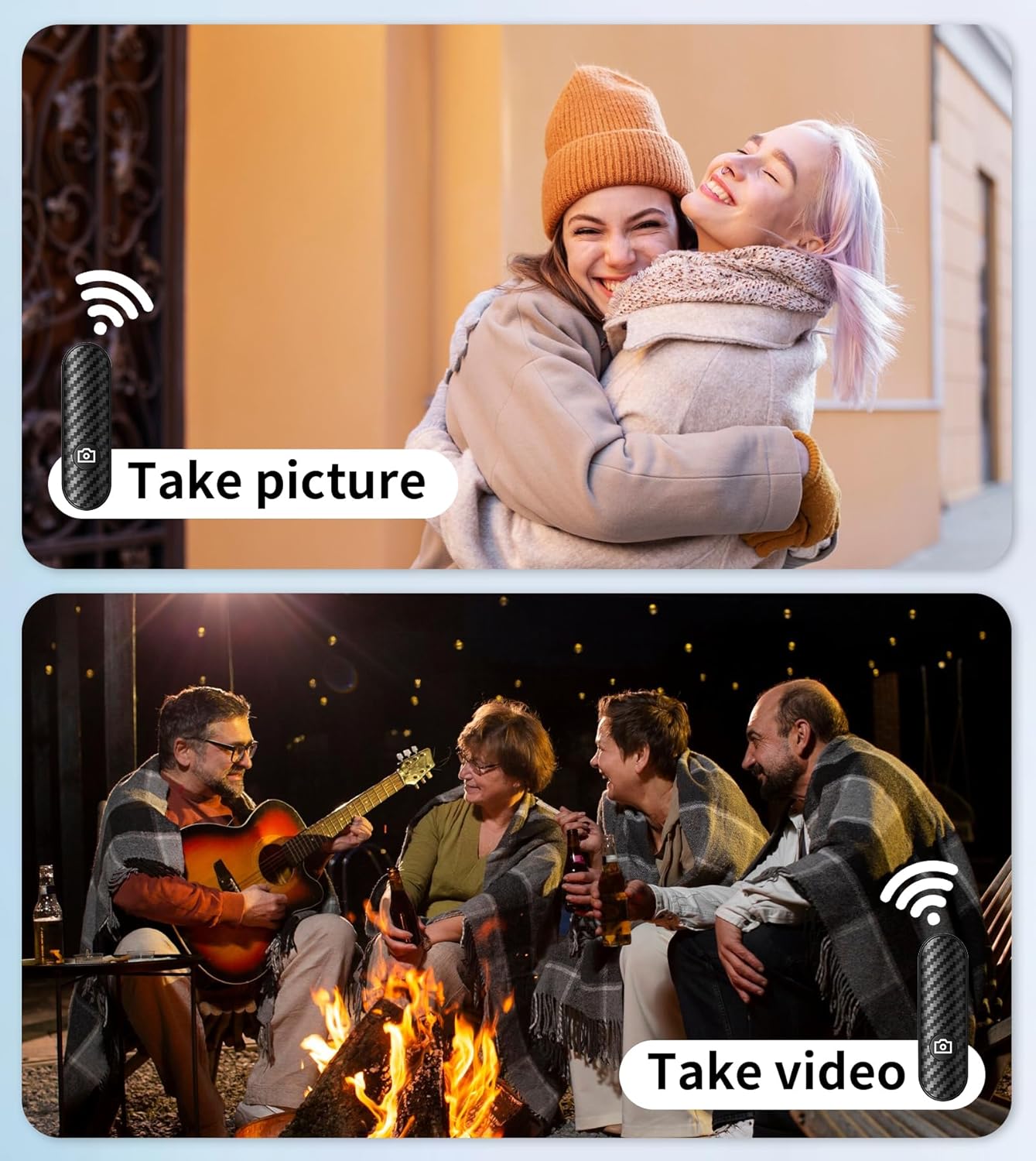 TONEOF CX609 Phone Selfie Stick Tripod Rechargeable Remote, Portable Wireless Remotes Shutter Compatible