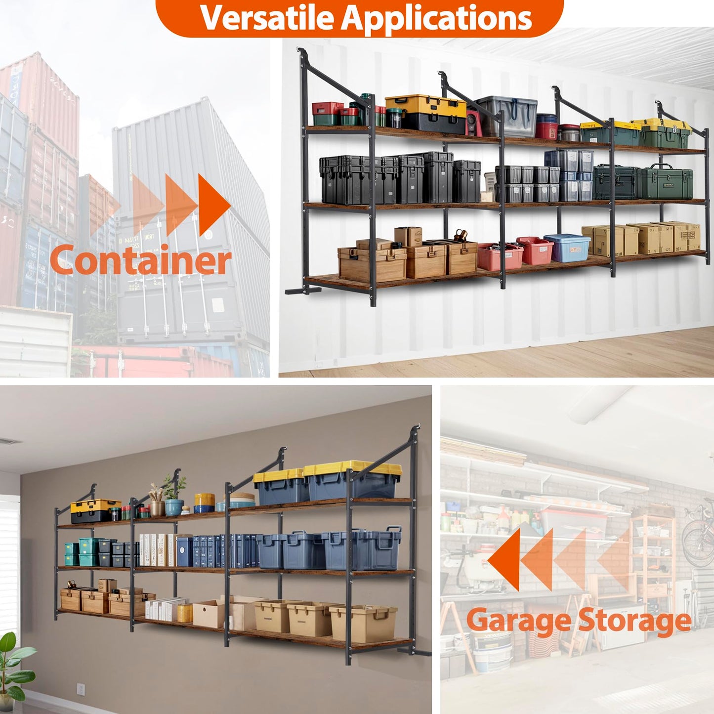 Talustool Shipping Container Shelving Storage Bracket 4Pcs Heavy Duty Cargo Shipping Container Shelf Shelving Brackets Universal