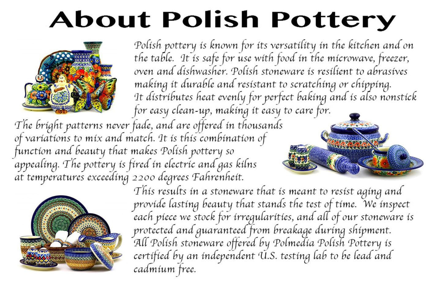 Polmedia Polish Pottery Pasta Bowl 9-inch - Peach Tudor Rose Pattern Handmade in Boleslawiec Poland by Ceramika Bona + Certificate of Authenticity