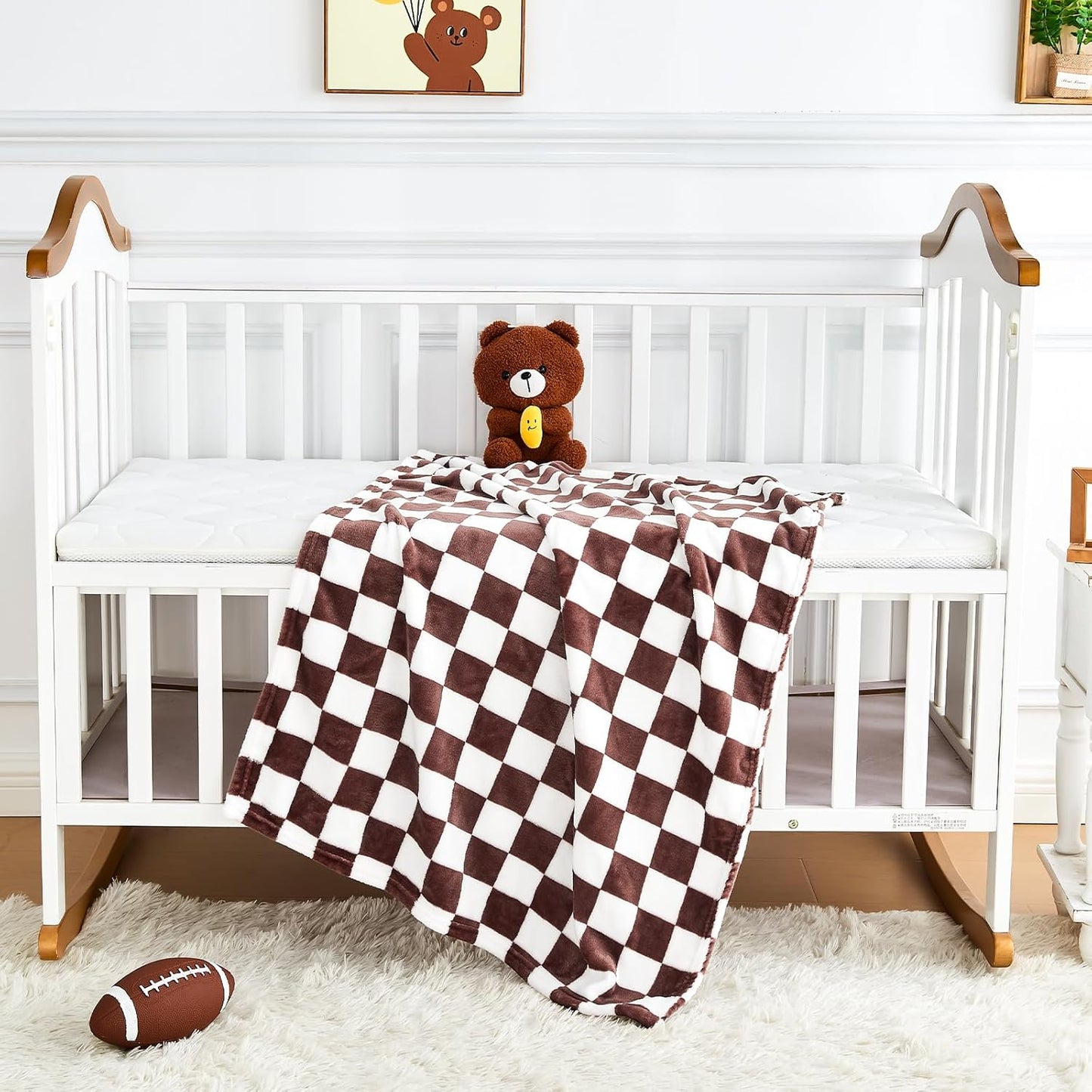 Yurhap Checkered Baby Blanket - Super Soft Fleece for Boys & Girls | 30x40 Inch, Warm & Lightweight