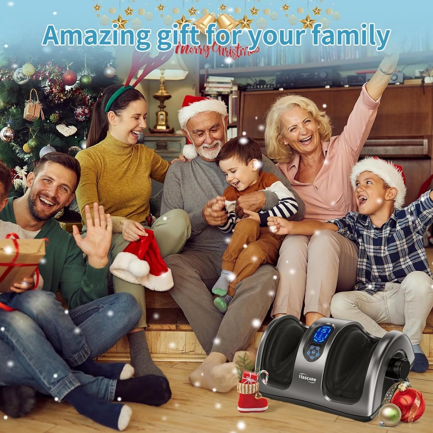 TISSCARE Shiatsu Foot Massager with Heat, FSA Eligible HSA Foot Massager for Plantar Fasciitis, Neuropathy, Circulation and Pain Relief, Massage Feet at Home/Office, Gift for Men and Women