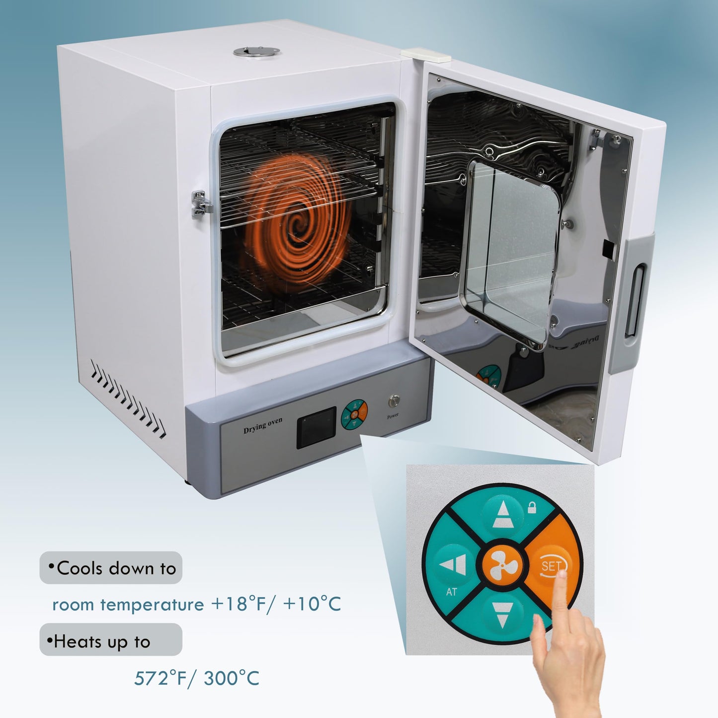 TECHTONGDA Drying Oven Lab Digital Air Dryer Forced Air Convection Drying Oven 45L Inner Chamber Size 14 * 14 * 14 inch