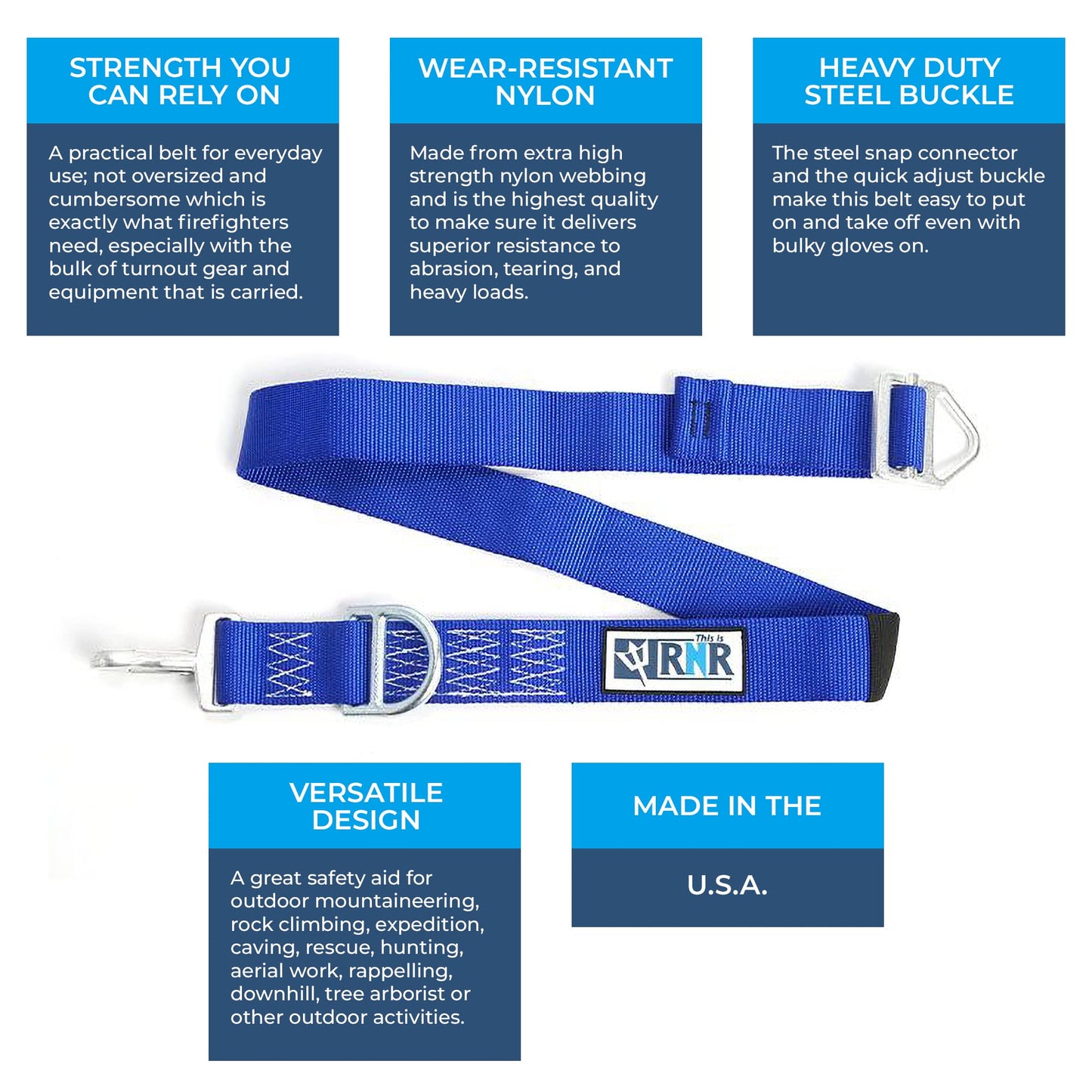 Rock-N-Rescue Utility and Ladder Belt - Firefighting and Rescue Gear, Adjustable, Size Large/XX-Large