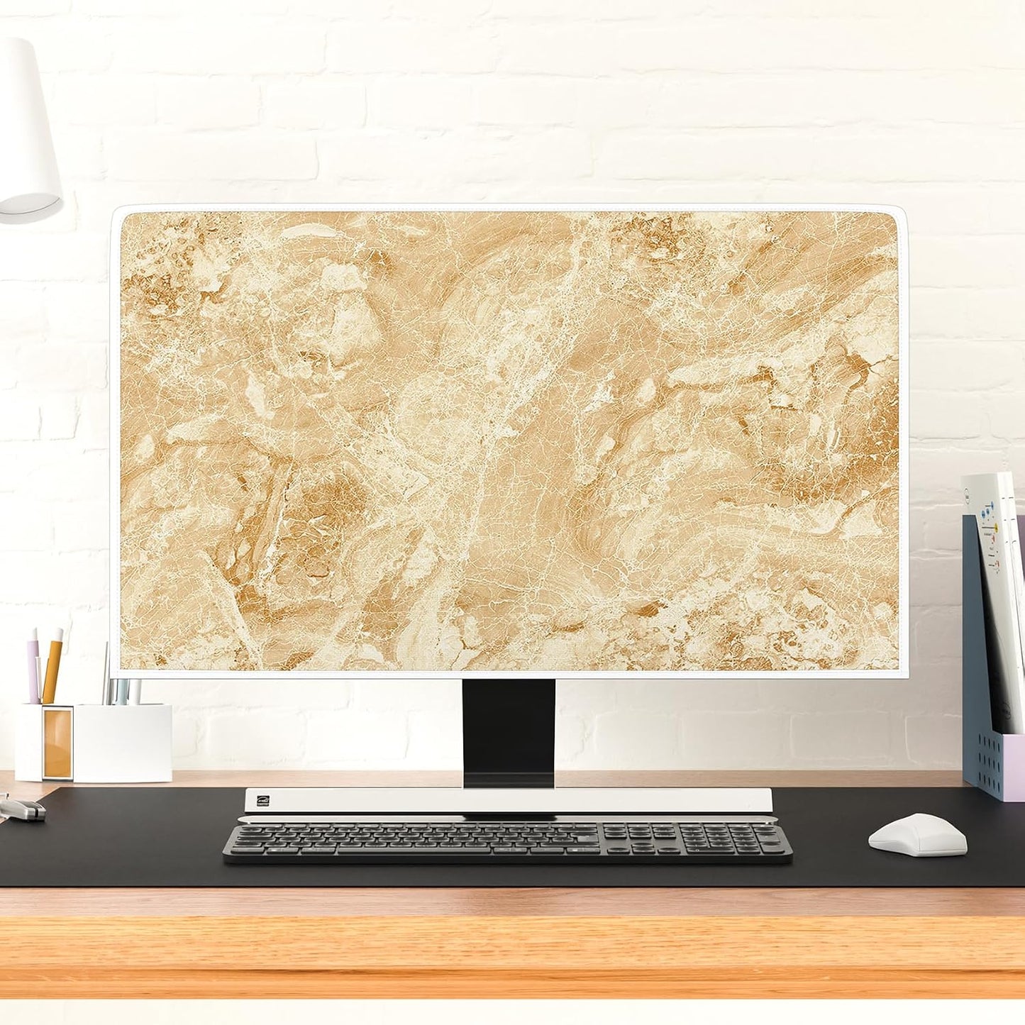 22, 23, 24, 25 Inch 24,22-25 Baocicco Amber Marble Waterproof Computer Monitor Cover Abstract Texture Full Body Cover