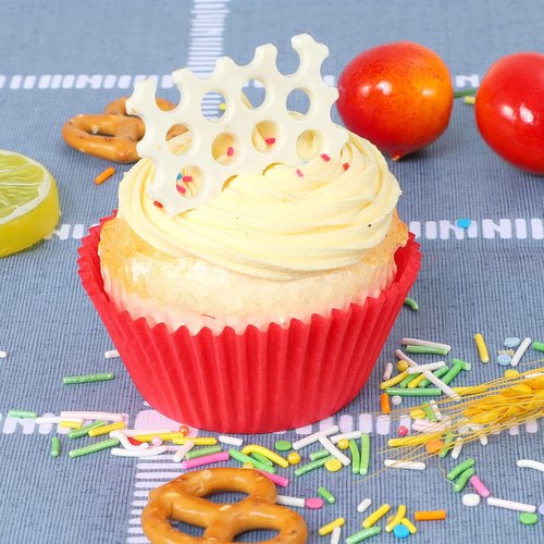 Caperci Red Cupcake Muffin Liners - 500-Count, Food Grade & Grease-Proof Baking Cups