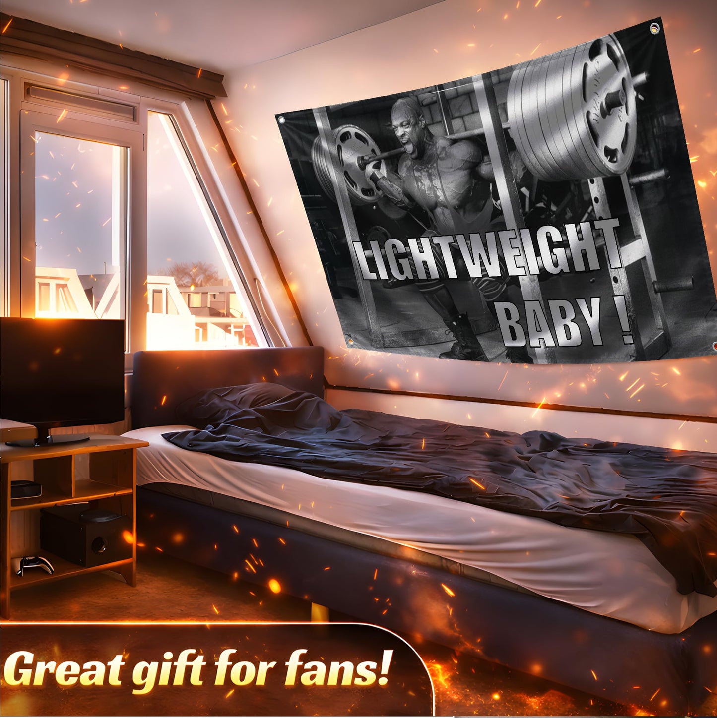 3x5 Ft Ronnie Lightweight Polyester Flag with Four Brass Grommets - Inspire Your Workout Single Sided Flag - Inspirational Stay Motivated with Cool Motivation Art - Coleman Fitness Wall Decor for Gym